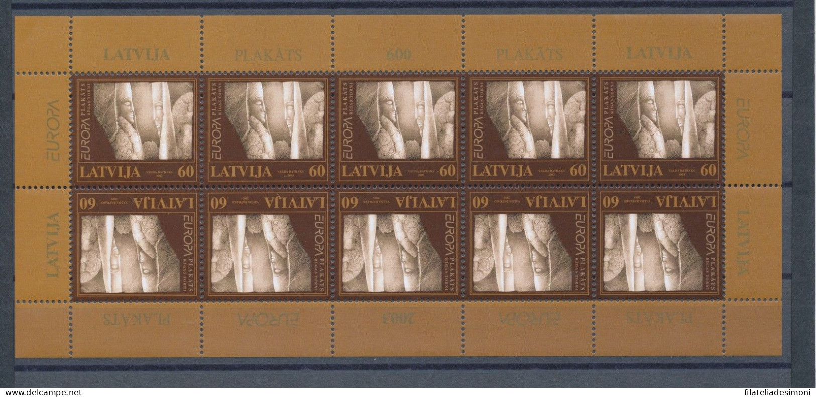 2003 EUROPA CEPT Lettonia Minifoglio "Arte Manifesti" MNH** - Andere & Zonder Classificatie