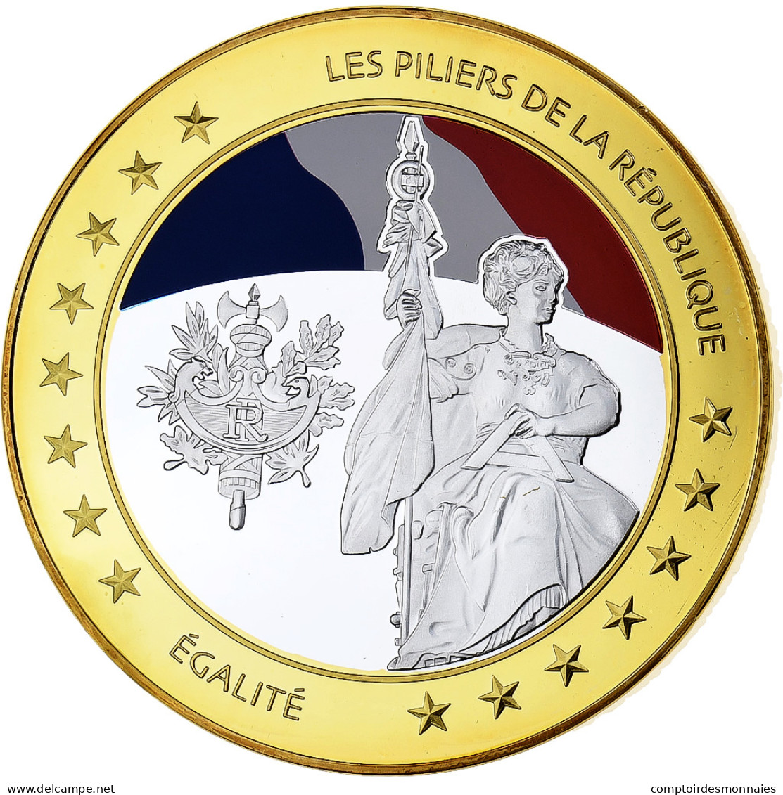 France, Médaille, Les Piliers De La République, Egalité, Cuivre Plaqué - Otros & Sin Clasificación