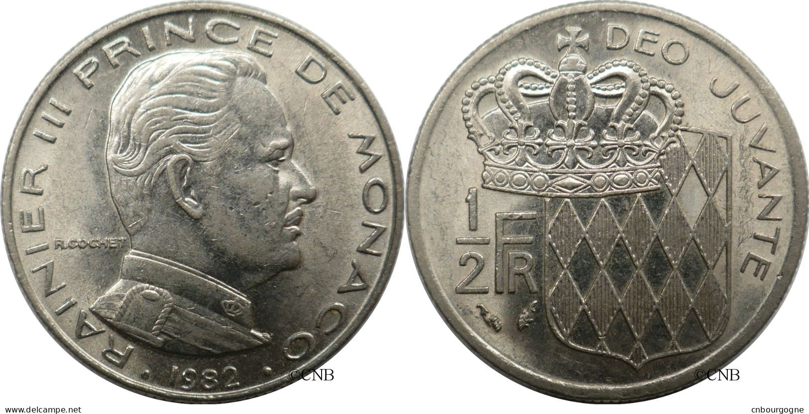 Monaco - Principauté - Rainier III - 1/2 Franc 1982 - SUP/AU58 - Mon6615 - 1960-2001 Neue Francs