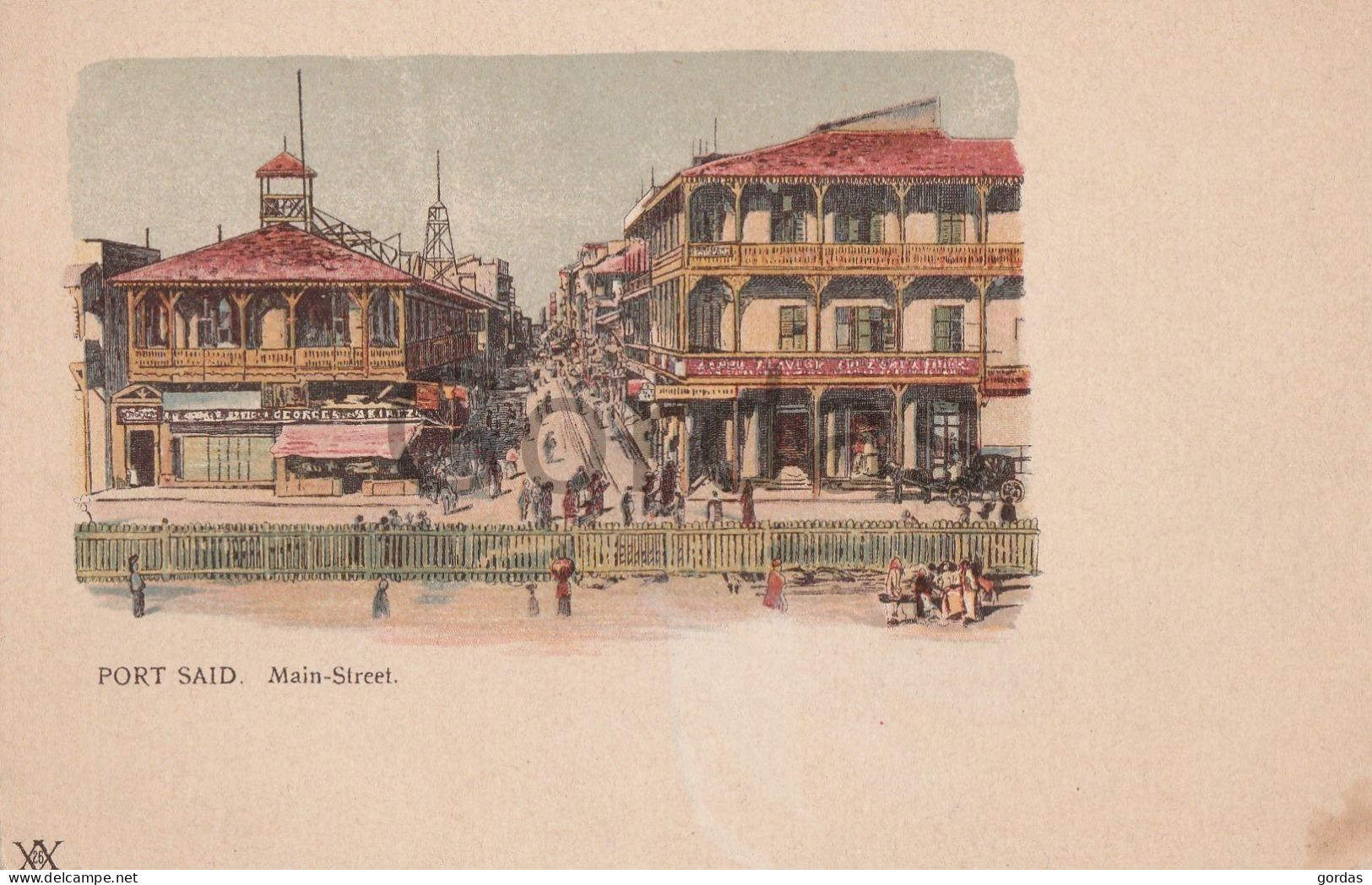 Egypt - Port Said - Main Street - Litho - Port Said