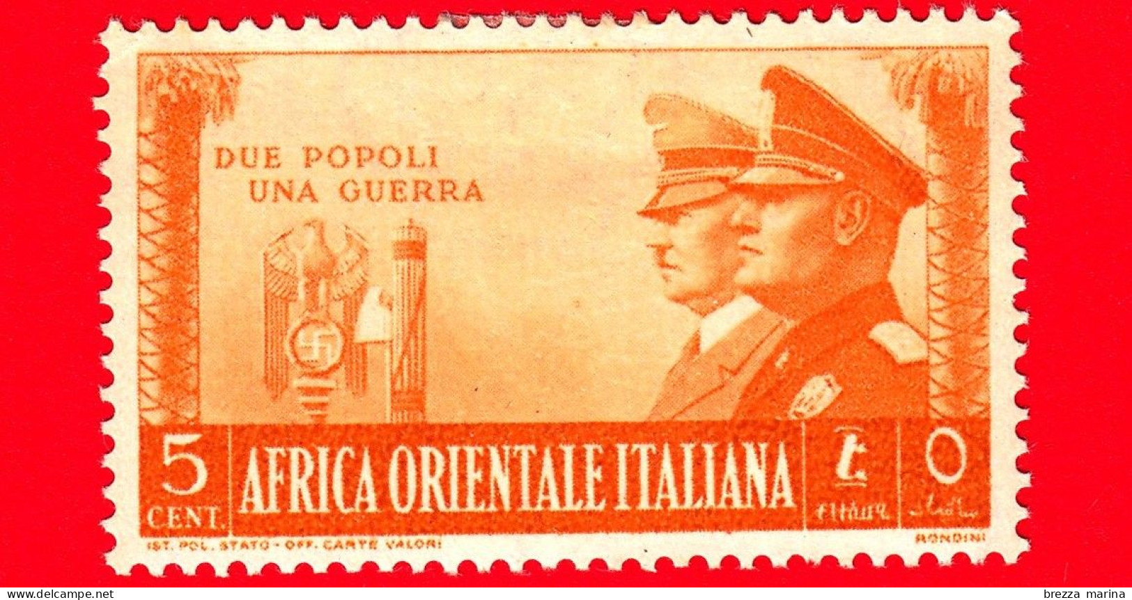 Nuovo - ML - ITALIA - AOI - 1941 - Alleanza Italo-tedesca - Hitler E Mussolini - Stemmi - Due Popoli, Una Guerra - 1 - Italian Eastern Africa