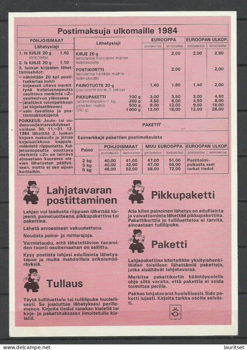 FINLAND 1984 - Christmas Stamps Noel On Christmas Post Advertising Sheetlet - Briefe U. Dokumente