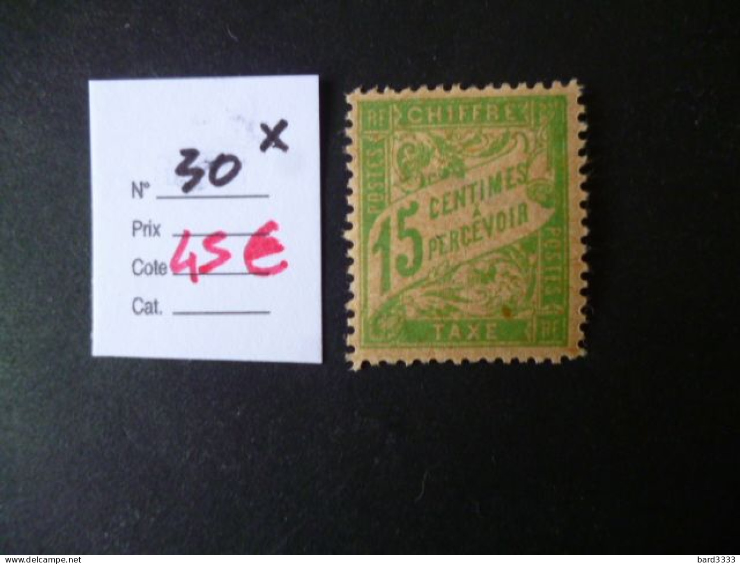 Timbre France Neuf * Taxe N° 30 Cote 45 € - 1859-1959.. Ungebraucht