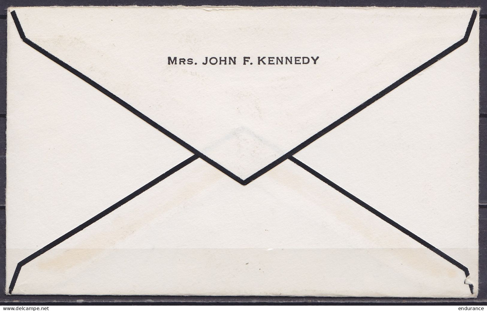 USA - Env. + Carte De Remerciement En Franchise Postale De Mrs. Jacqueline Kennedy 1963 Pour ESTINNES-AU-MONT Suite à Co - Covers & Documents
