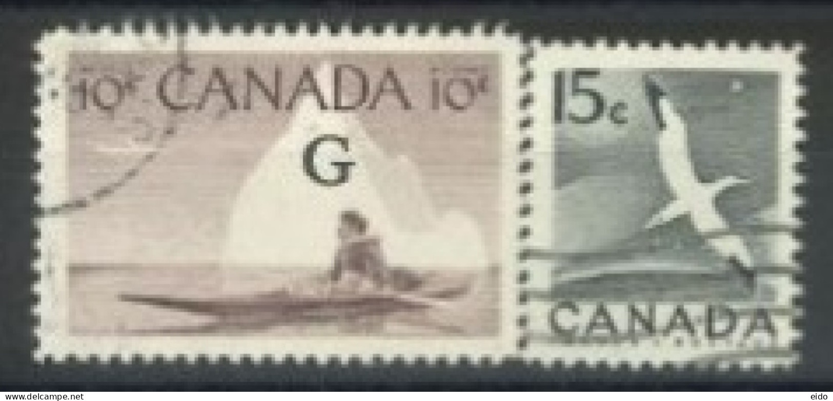 CANADA - 1953, ESKIMO HUNTER & NORTHERN GANNET STAMPS SET OF 2, USED. - Gebraucht