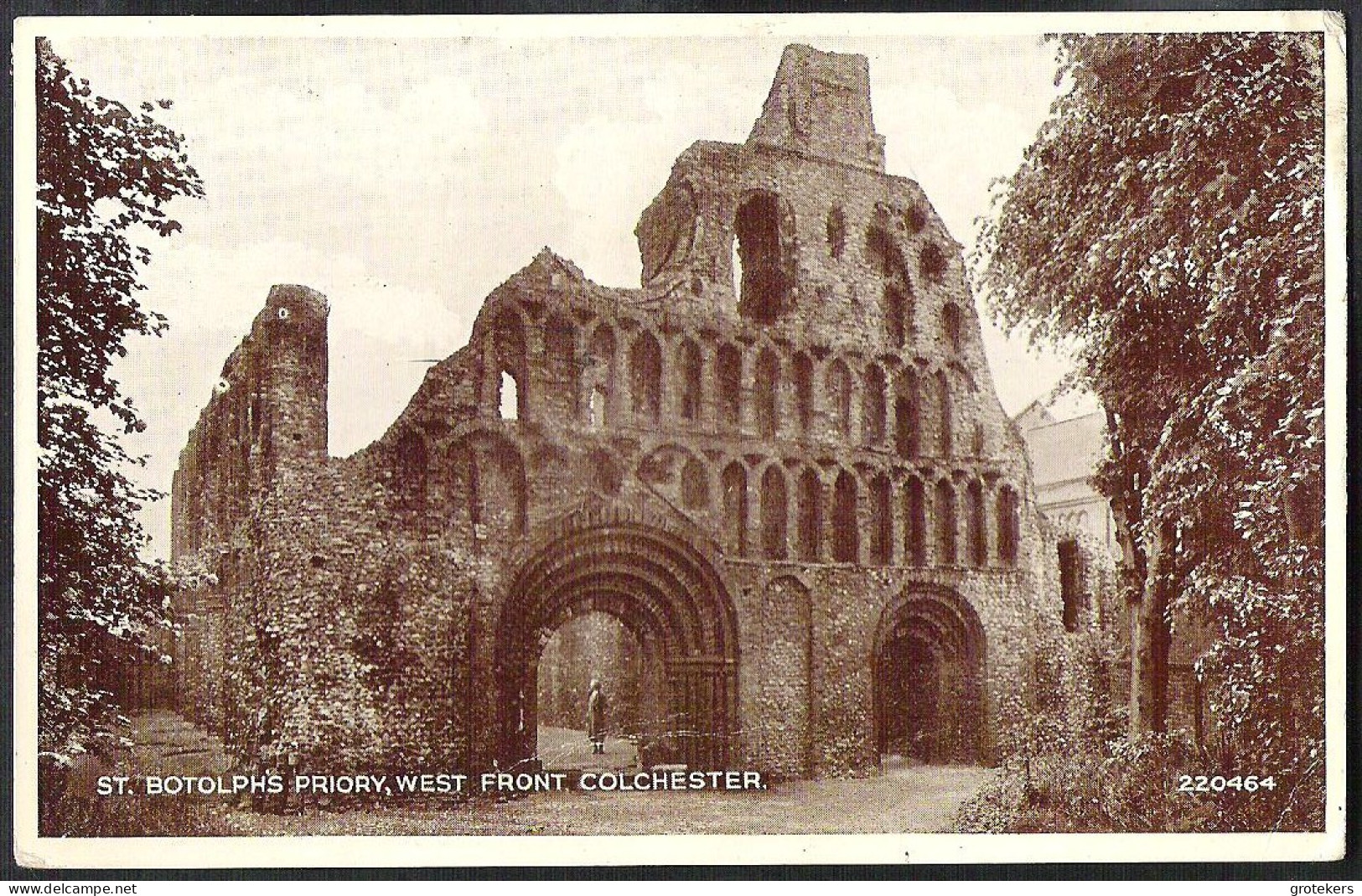 COLCHESTER St. Botolphs Priory, West Front Sent 1946 To Hougaerden (Belgium)  - Andere & Zonder Classificatie