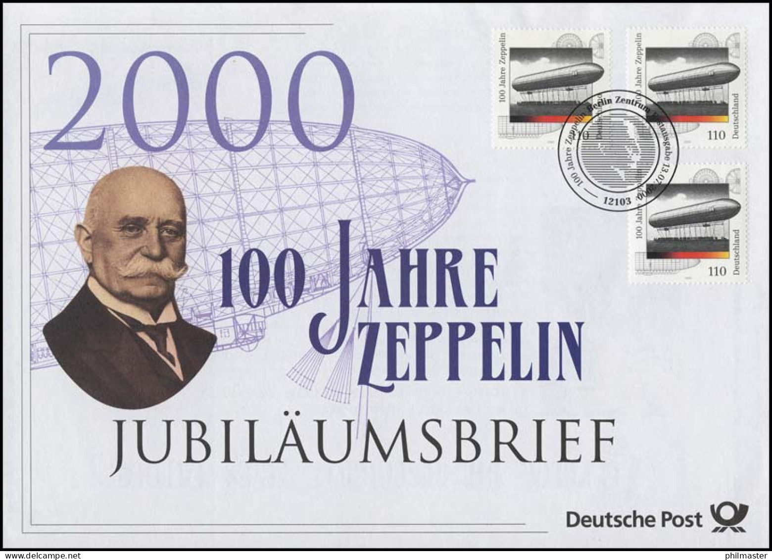 2128 Zeppelin-Luftschiffe 2000 - Jubiläumsbrief - Autres & Non Classés