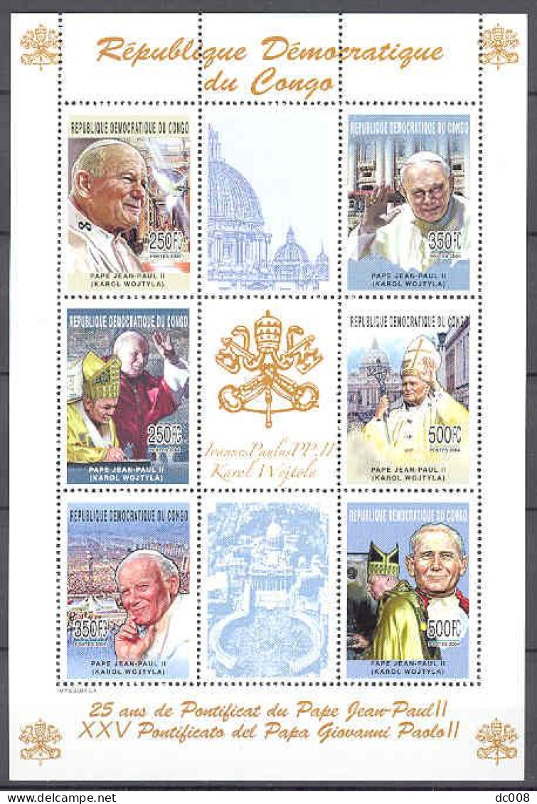 2005 COB 2213/18+BL333/8+BL339/41 Paus Johannes Paulus II-Pape Jean-Paul II - 10 Bloks-blocks MNH - Neufs