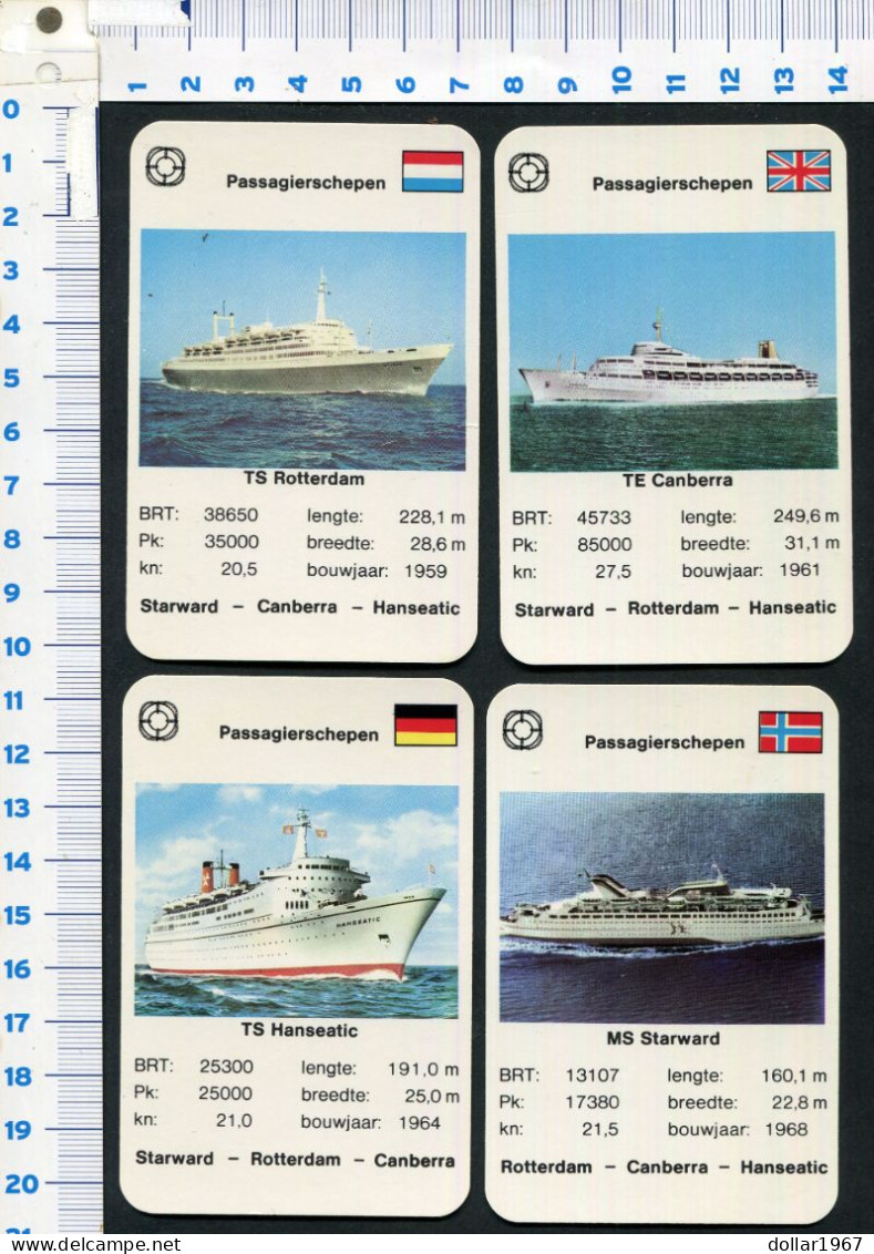 36 x kaarten schepen kwartet 1975 in origineel doosje   - 2 scans for condition.(Originalscan !!)