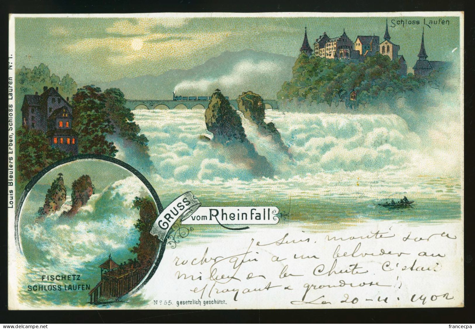 14845 - SUISSE - GRUSS Vom RHEINFALL  - DOS NON DIVISE - Neuhausen Am Rheinfall