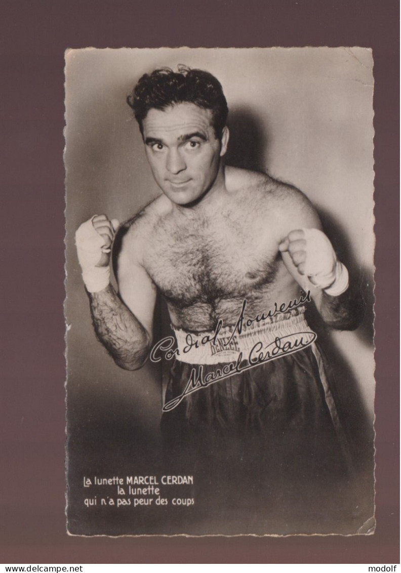 CPA Publicitaire - La Lunette Marcel Cerdan, La Lunette Qui N'a Pas Peut Des Coups - Sportsmen