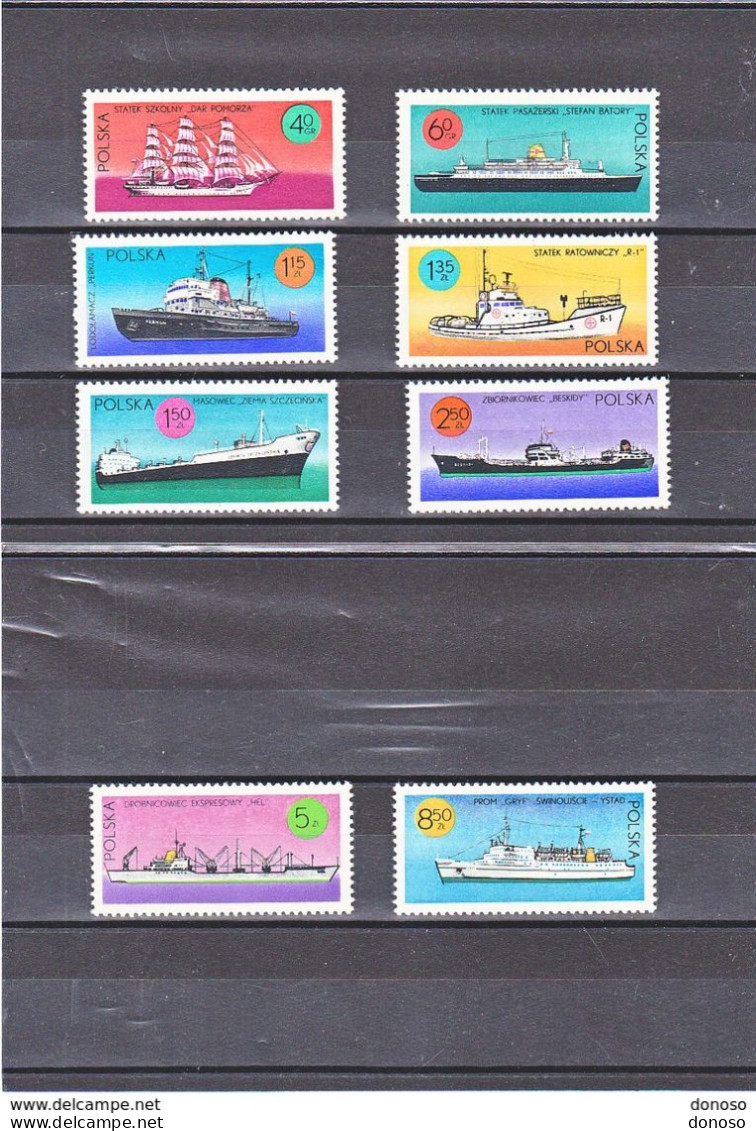 POLOGNE 1971 BATEAUX Yvert 1897-1904,  Michel 2050-2057 NEUF** MNH Cote 5 Euros - Ungebraucht