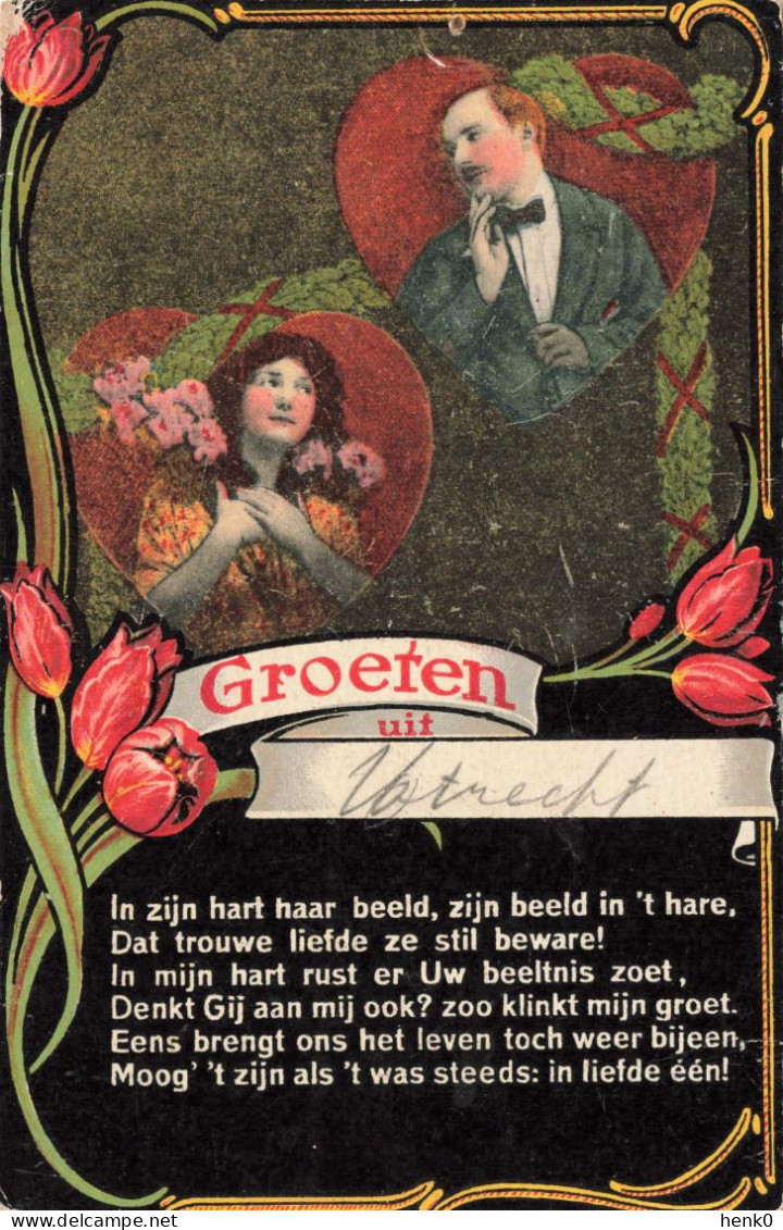 Utrecht Groeten Uit Fantasiekaart Oud 1919 C3124 - Utrecht