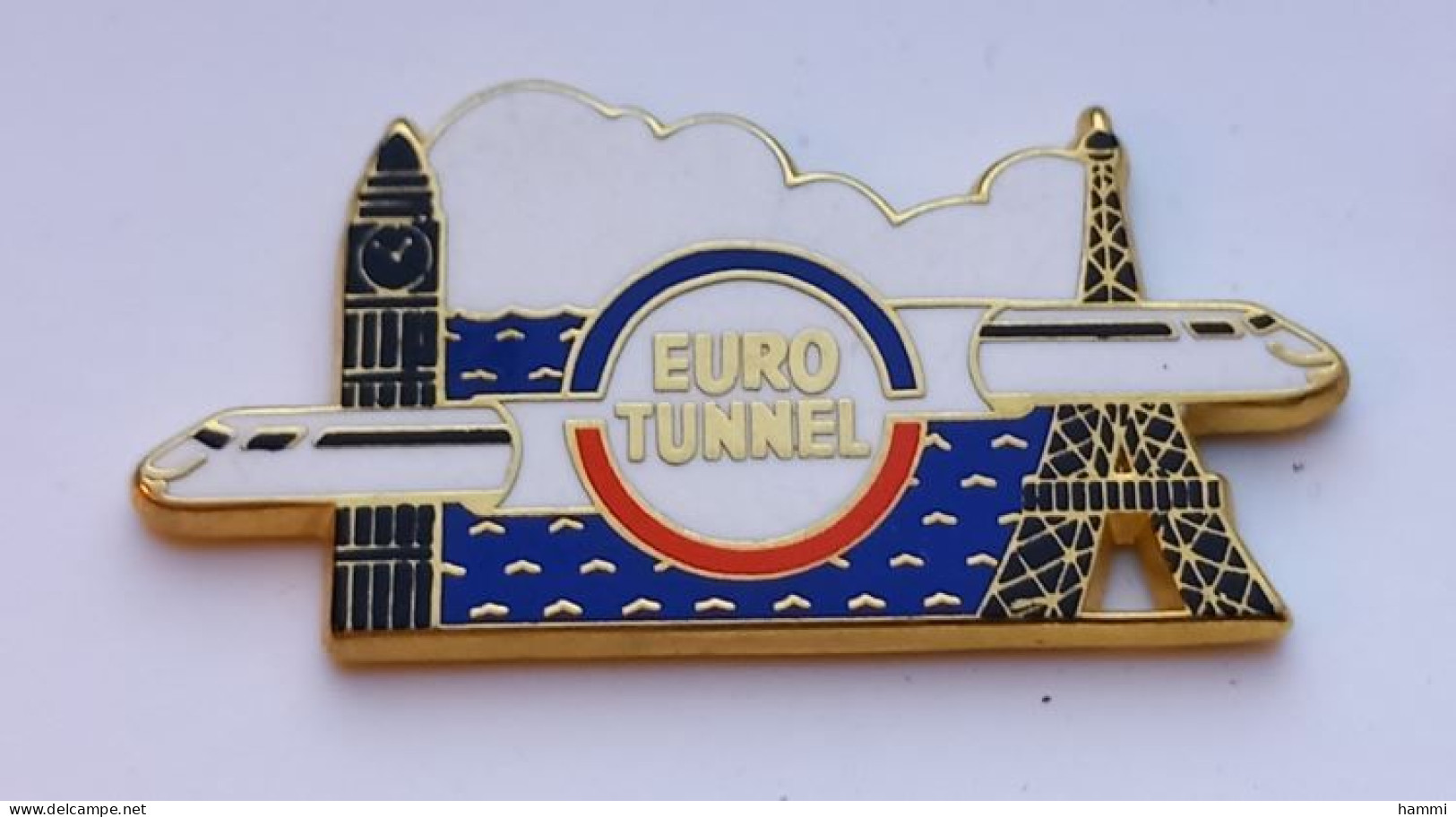 G482 Pin's Euro Tunnel Eurotunnel TGV Big Ben Londres London Paris Tour Eiffel Signé Arthus Bertrand Achat Immédiat - Arthus Bertrand