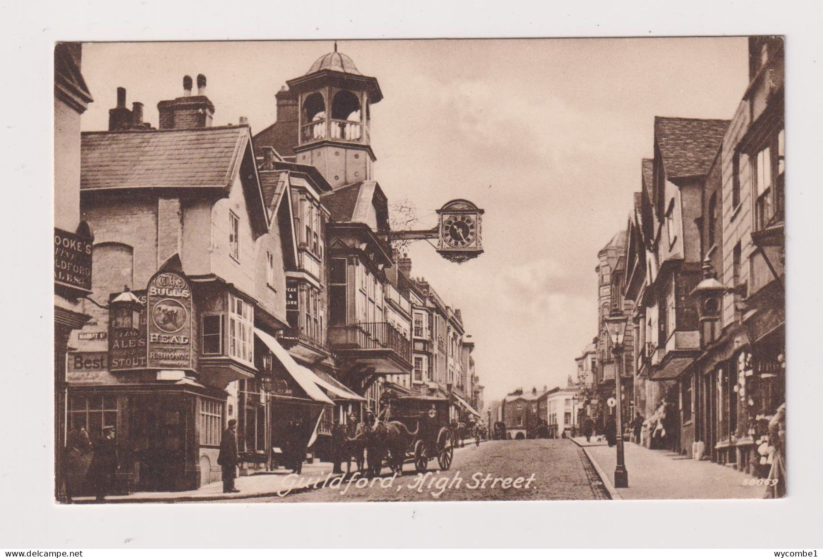 ENGLAND - Guildford High Street Used Vintage Postcard - Surrey