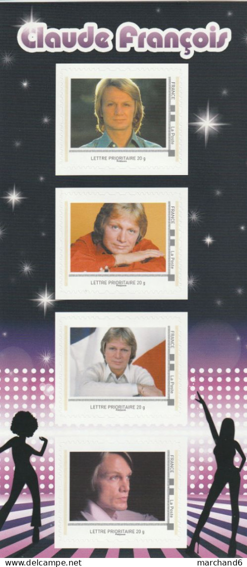 Feuillet Collector Claude François L Enchanteur France 2013 IDT L P 20gr 4 Timbres Autoadhésifs N°194 - Collectors