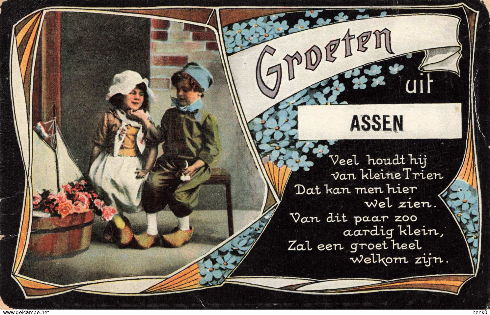 Assen Groeten Uit Fantasiekaart Oud 1917 C3151 - Assen