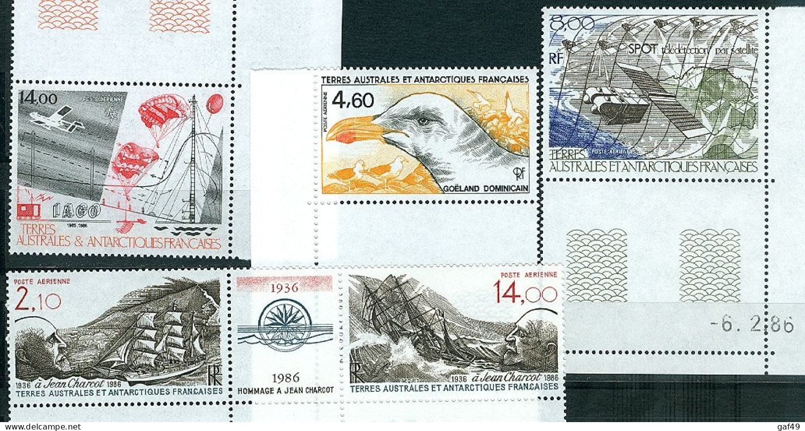 TAAF 1986 Poste Aérienne N° Y&T 92 à 96 Dont 94A . Neuf Sans Charnière Très Frais - Airmail