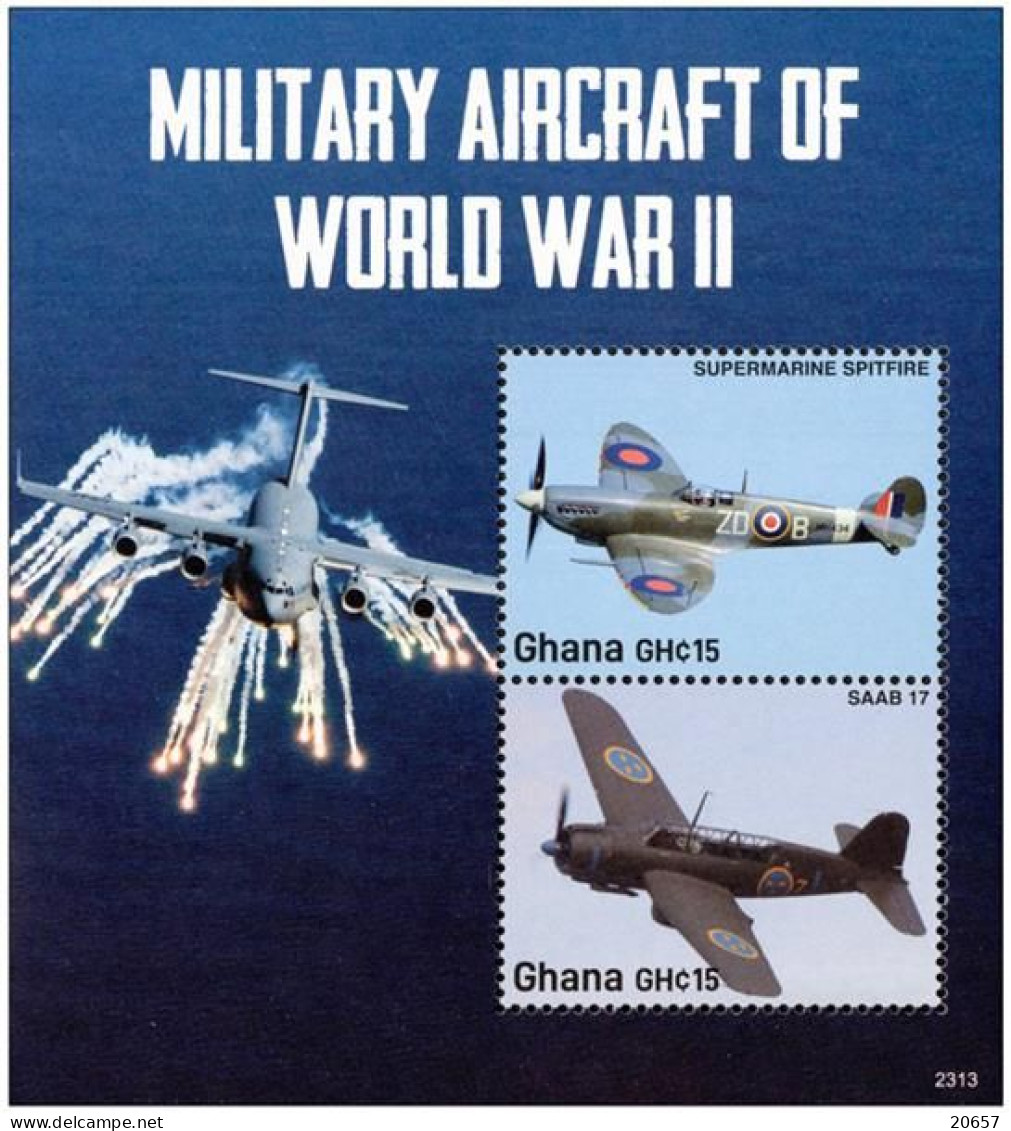 Ghana 3949/54 Et Bf 602 Avions De La 2ème Guerre Mondiale, WWII - 2. Weltkrieg