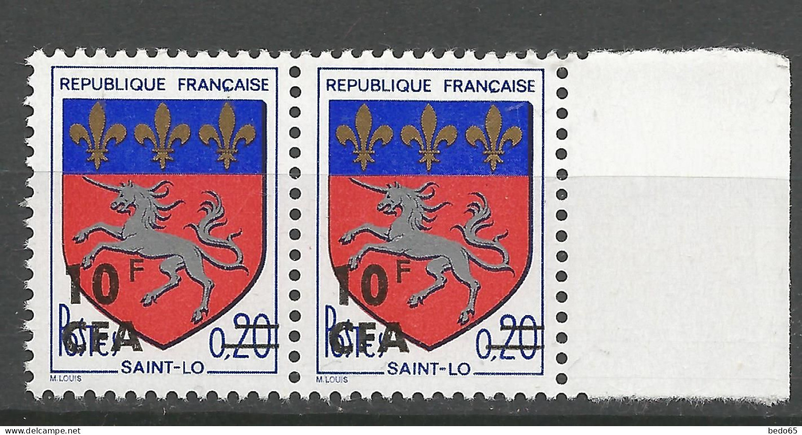 REUNION Paire Saint-Lô N° 386 NEUF** LUXE SANS CHARNIERE NI TRACE / Hingeless  / MNH - Unused Stamps