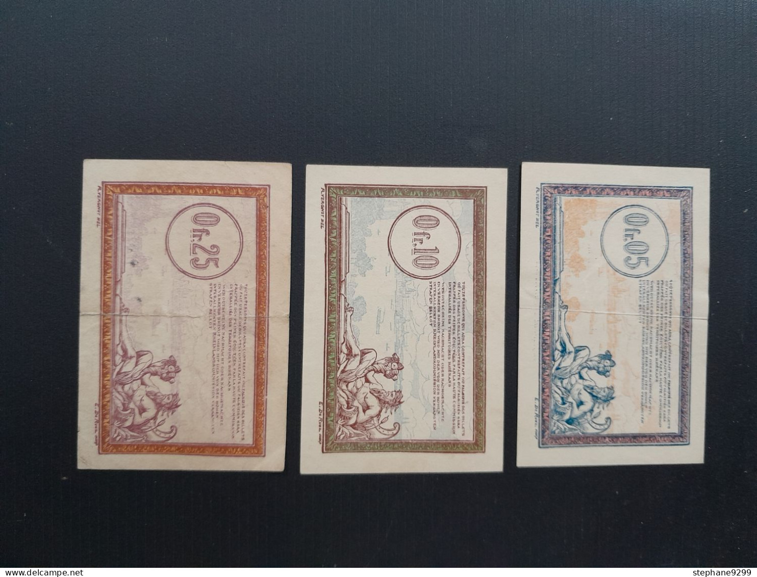 3 BILLETS DE BANQUE REGIE DES CHEMINS DE FER 1917 - Bons & Nécessité