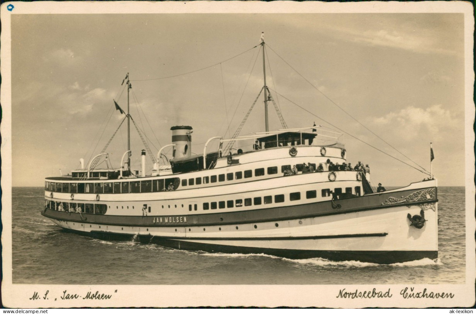 Ansichtskarte Cuxhaven Hafen M.S. Jan-Molsen Motorschiff 1935 - Cuxhaven