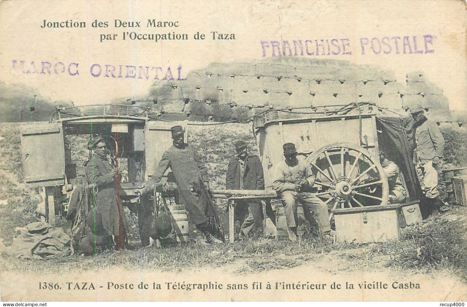 MILITARIA  Jonction Des Deux Maroc Poste Télégraphique  2 Scans - Documents