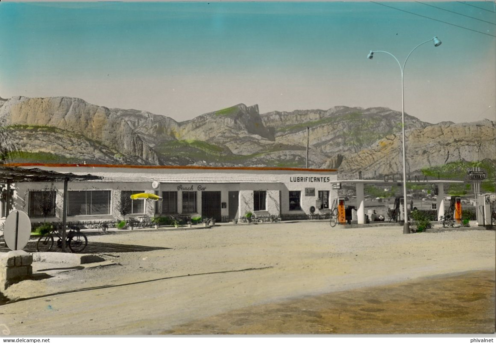 OLIANA , ESTACIÓN DE SERVICIO  , FOTO JANOT Nº 66 , LÉRIDA , T.P. NO CIRCULADA - Lérida