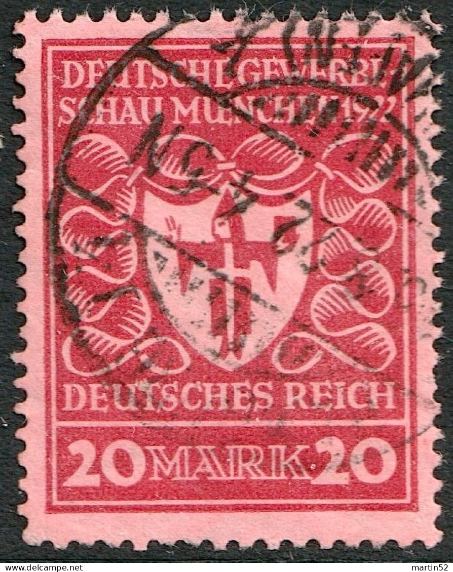 Deutsches Reich 1922: "GEWERBESCHAU MÜNCHEN 1922" Michel-Nr. 204 Mit ⊙ HAMBURG FREIHAFEN 15.8.22 (leider Ungeprüft) - Used Stamps