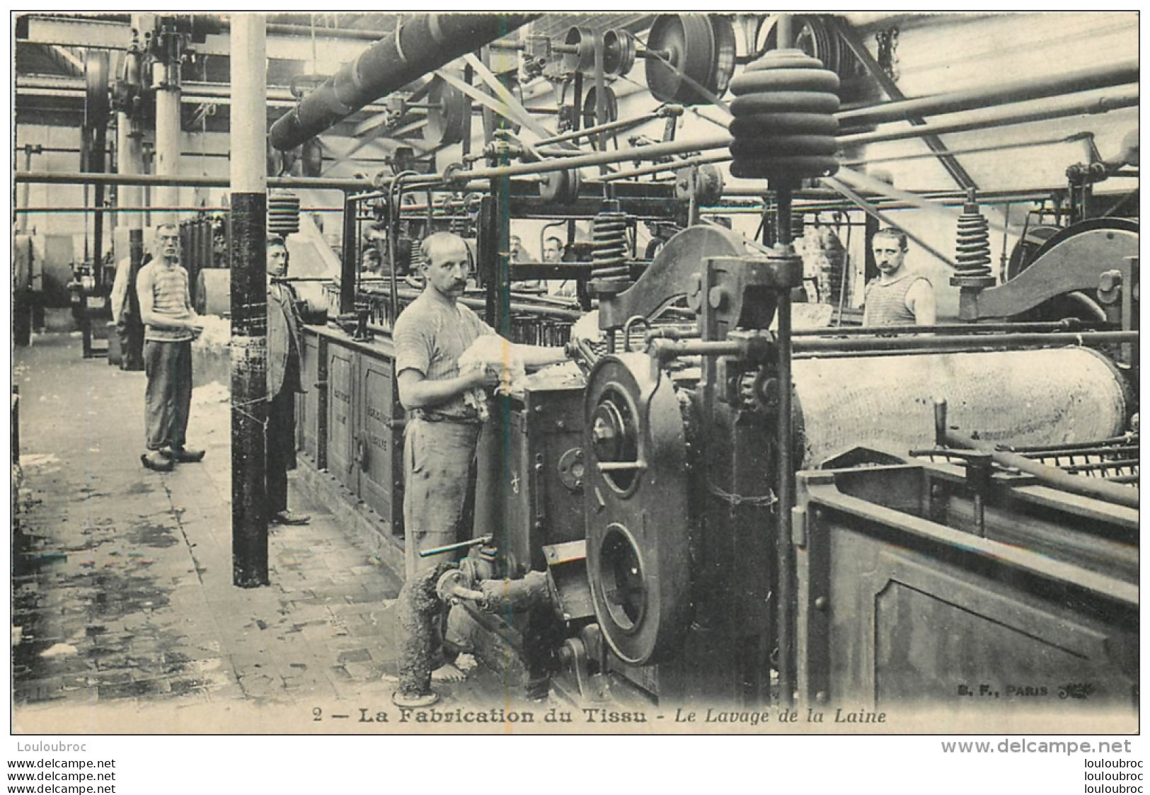 LA FABRICATION DU TISSU N°2  LE LAVAGE  DE LA LAINE - Industrie