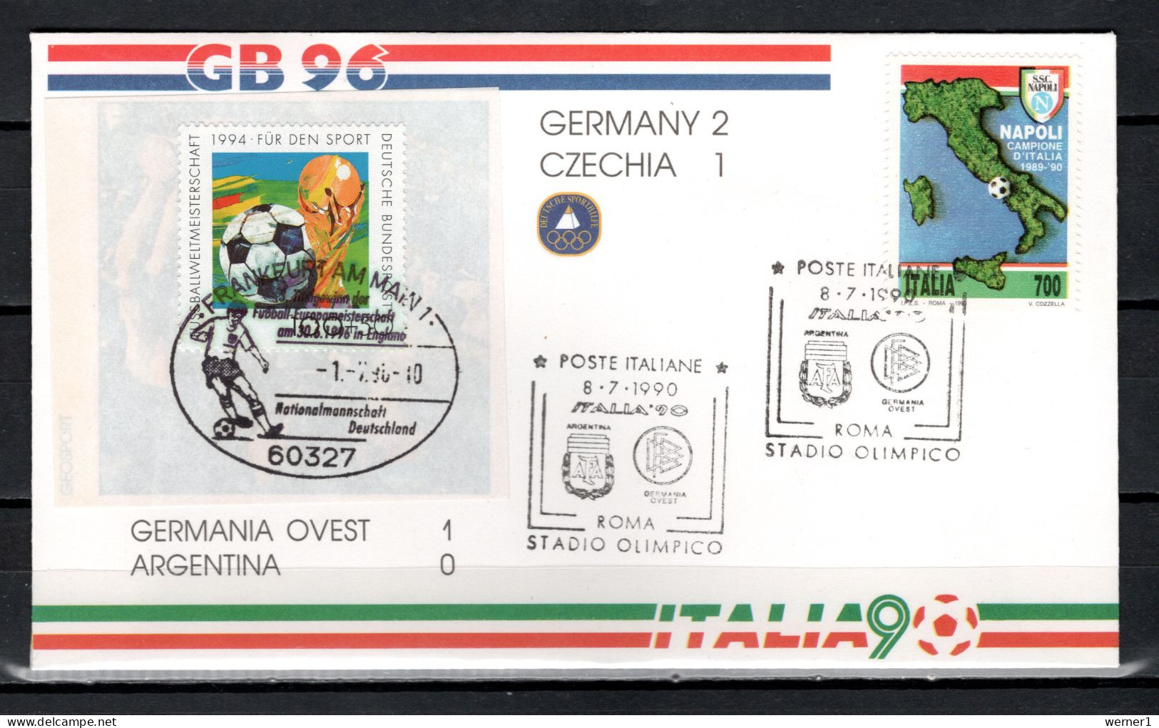 Italy / Germany 1990/1996 Football Soccer European Championship Com. Cover, Final Match - UEFA European Championship