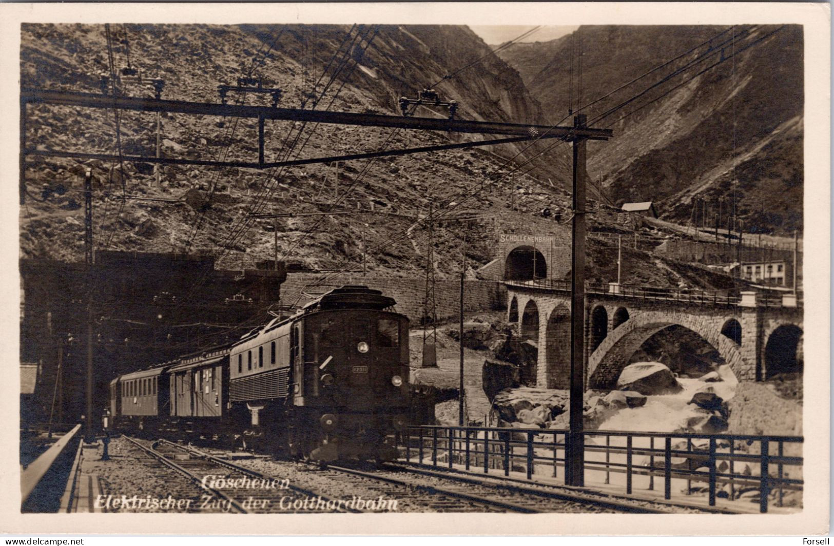 Göschenen, Elektrischer Zug Der Gotthardbahn (Stempel: Bahnpost Ambulant , 1930) (Train , Chemin De Fer, Eisenbahn) - Göschenen