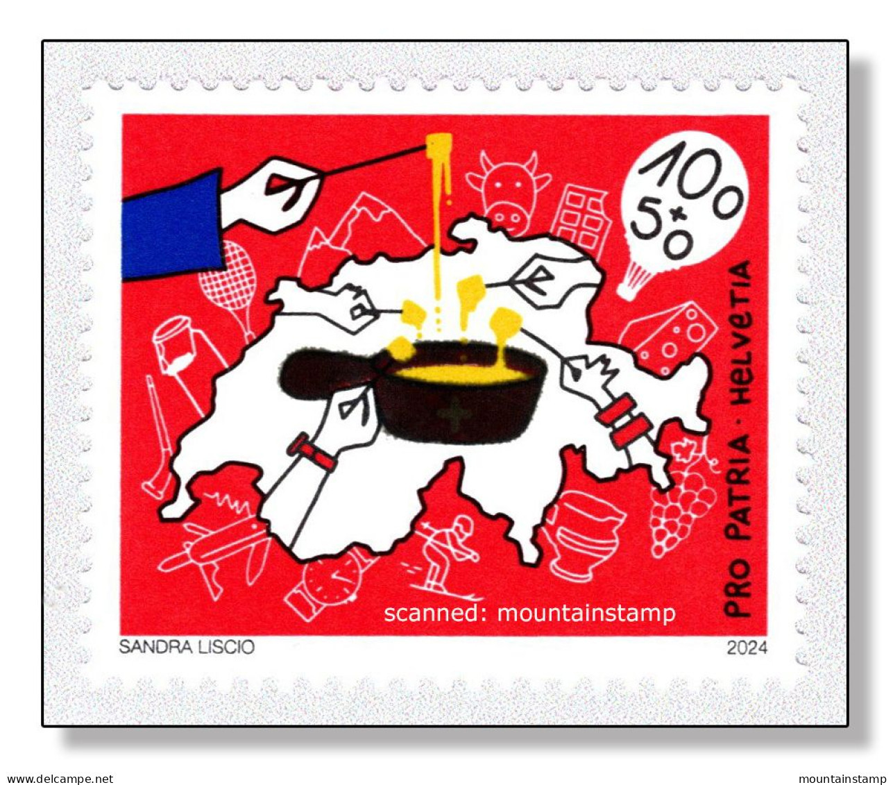 Switzerland 2024 (2/24) Food Kitschen Cheese Käse Fromage Formaggio Fondü Fondue Fonduta National Symbols MNH ** - Unused Stamps