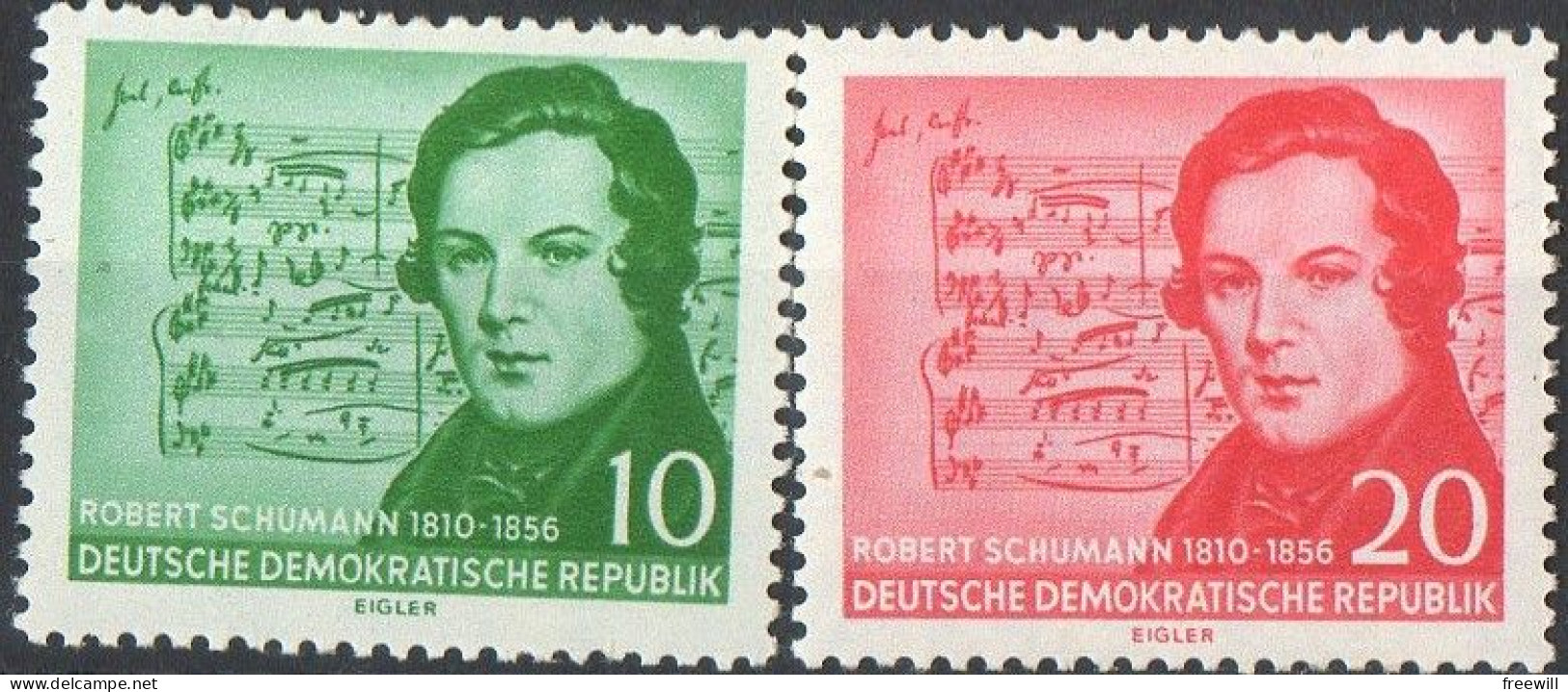 Allemagne De L' Est , DDR  Robert Schumann 1956 XXX - Unused Stamps