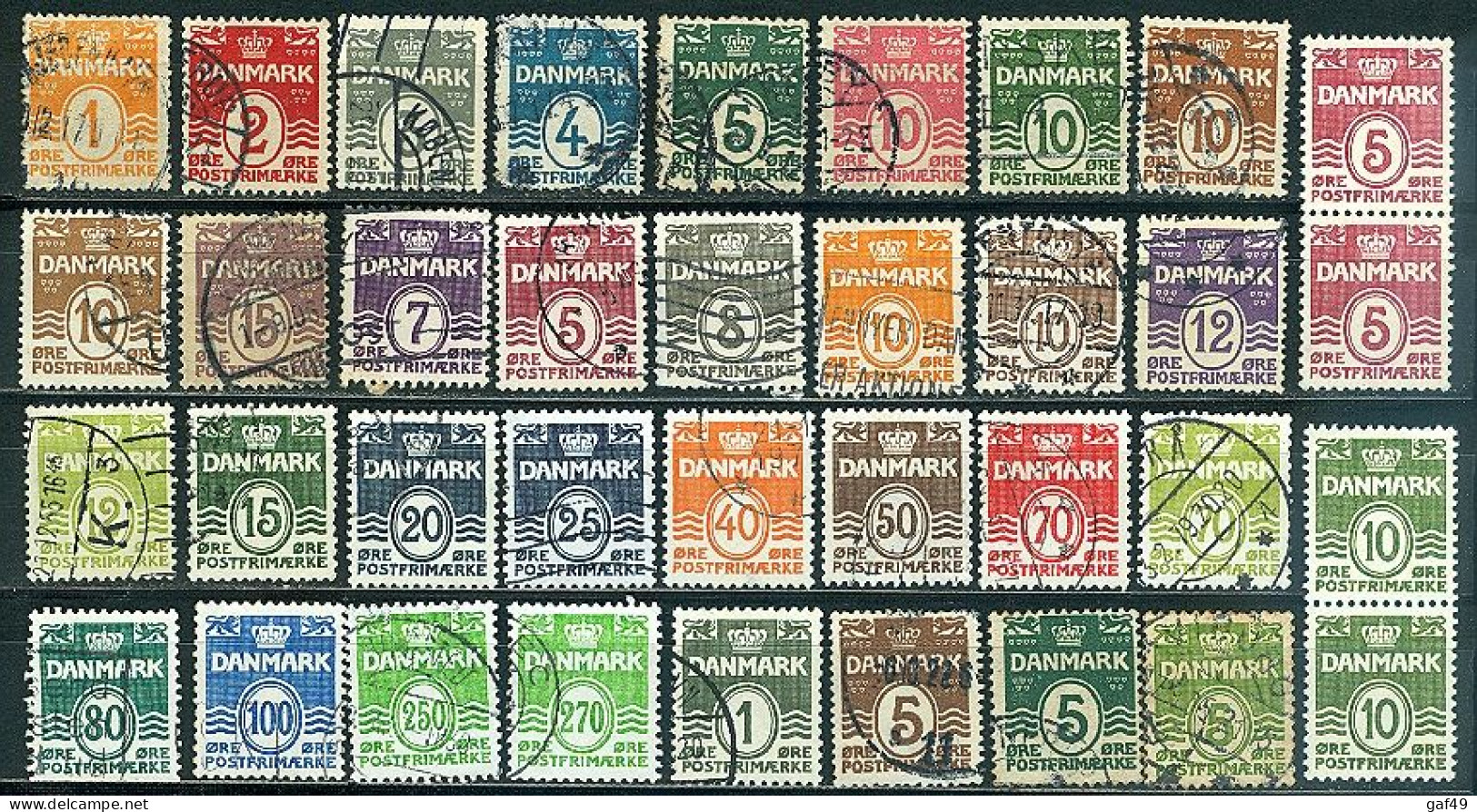 Danemark Lot De Timbres Oblitérés Série Courante N° Y&T Entre 204 Et 908 (254 Et 336Ab Paires Neuves Sans Charnière) - Other & Unclassified