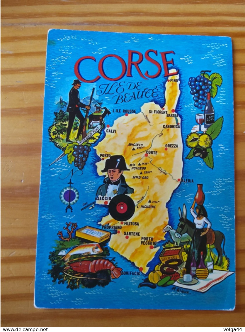 20 - LA CORSE - Carte Géographique - Contour Du Département - Landkaarten