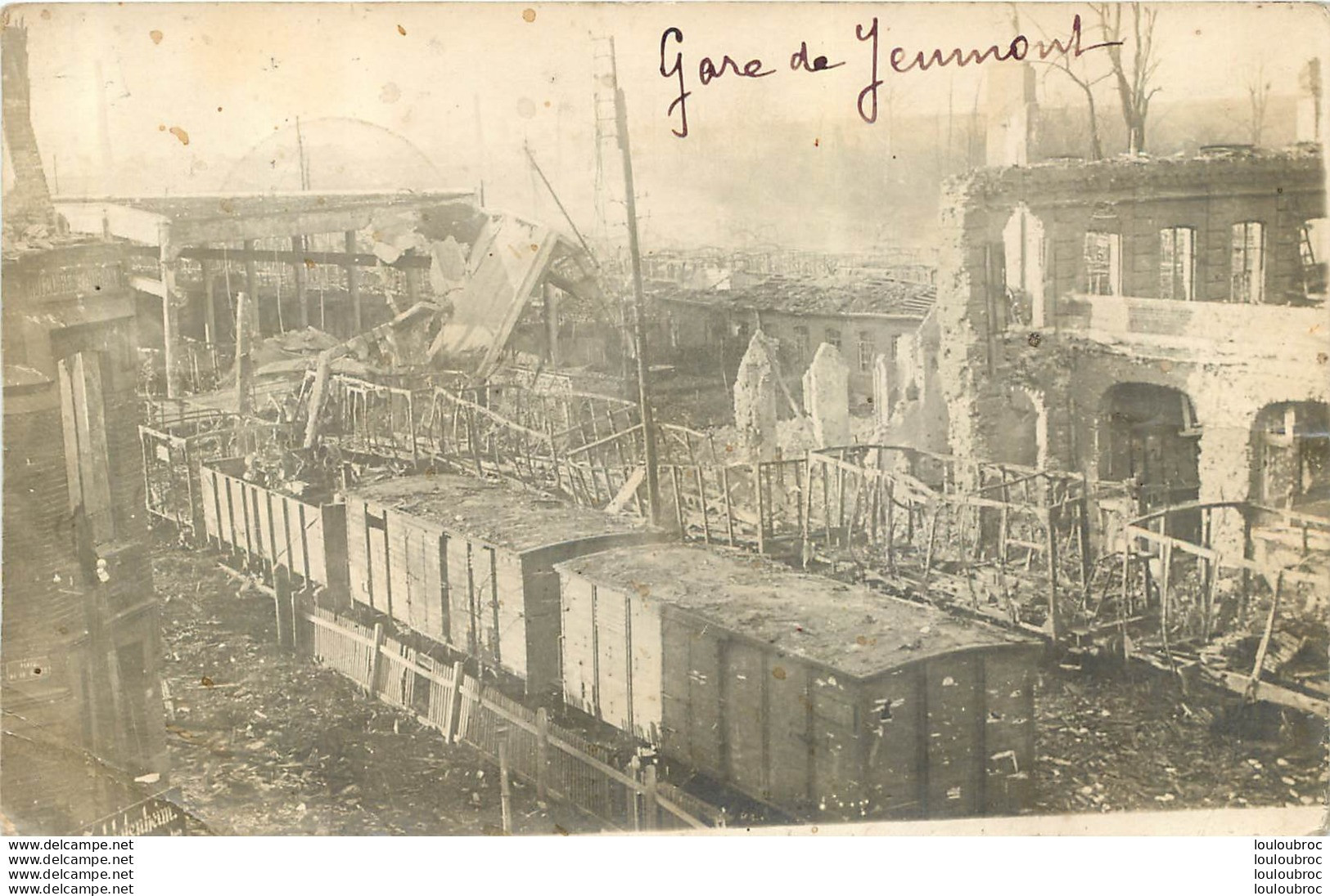 JEUMONT LA GARE CARTE PHOTO 1919 - Jeumont