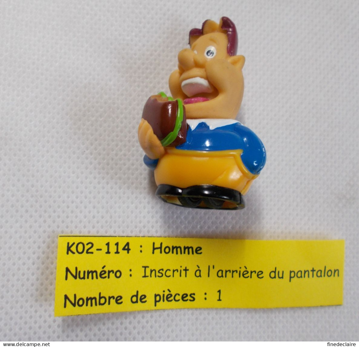 Kinder - Pique-nique - Homme Avec Burger, Tête En Caoutchouc - K02 114 - Sans BPZ - Mountables