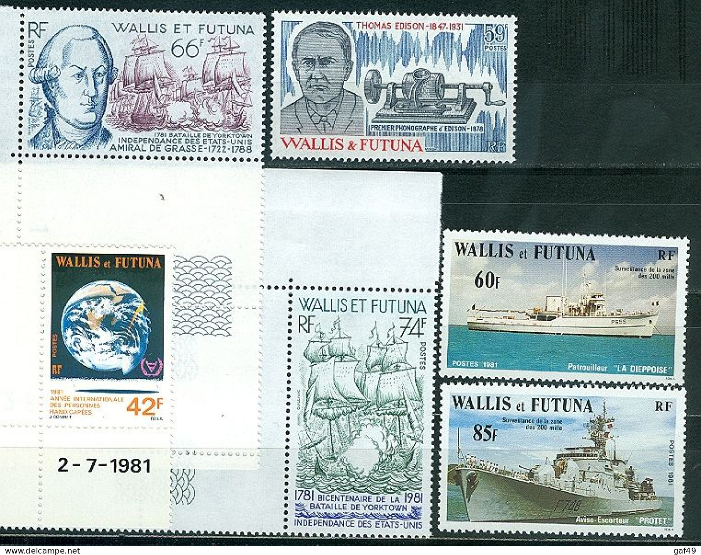 Wallis & Futuna N°Y&T 265 à 280 Poste Année 1981 Sujets Divers Neuf Sans Charnière Très Frais 2 Scans - Nuovi