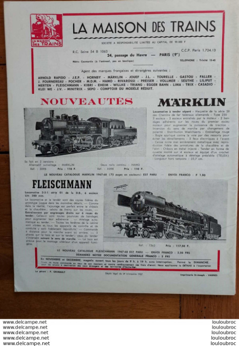 LOCO REVUE N°279 DE 1967 AMATEURS DE CHEMINS DE FER ET DE MODELISME PARFAIT ETAT - Eisenbahnen & Bahnwesen