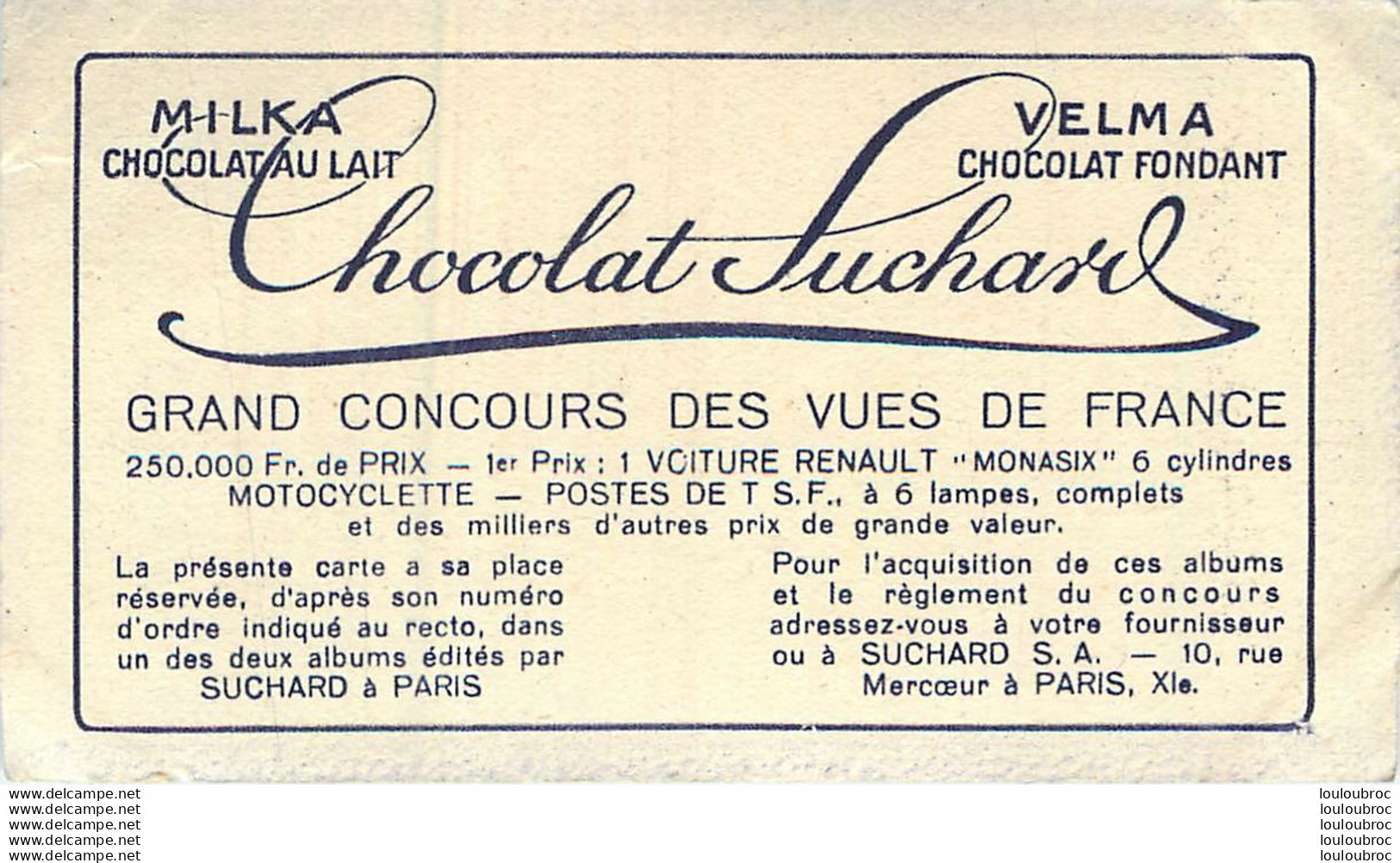 CHROMO MILKA SUCHARD GRAND CONCOURS DES VUES DE FRANCE TOULOUSE ETS LEVY NEURDEIN - Suchard