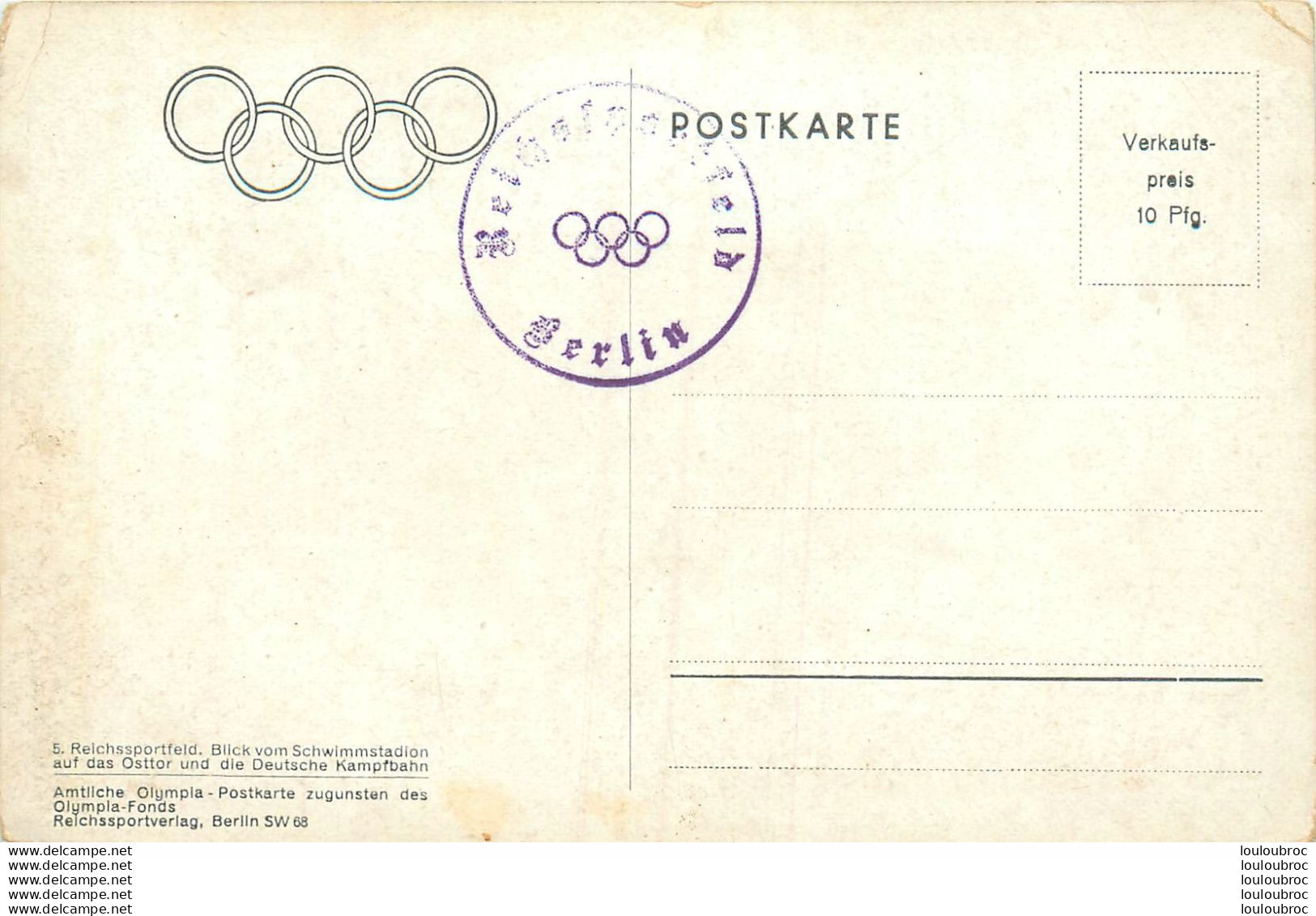 BERLIN JEUX OLYMPIQUES DE BERLIN 1936 - Olympische Spelen