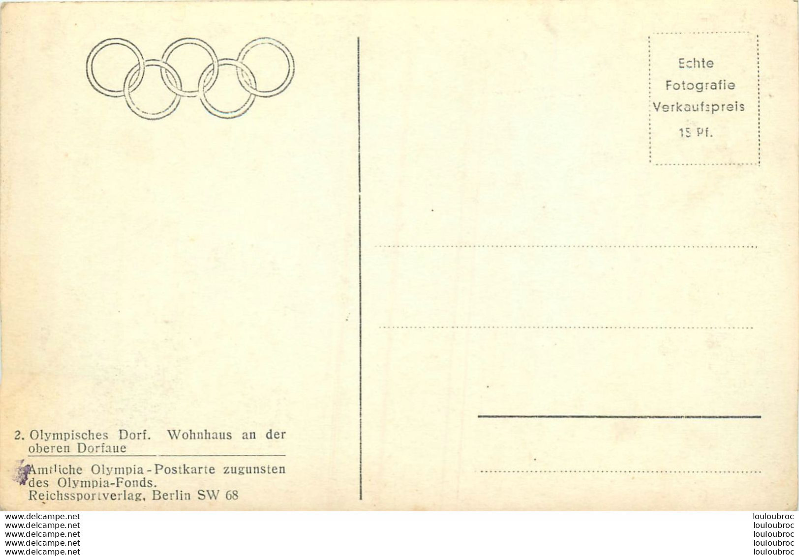 BERLIN JEUX OLYMPIQUES DE BERLIN 1936 - Juegos Olímpicos
