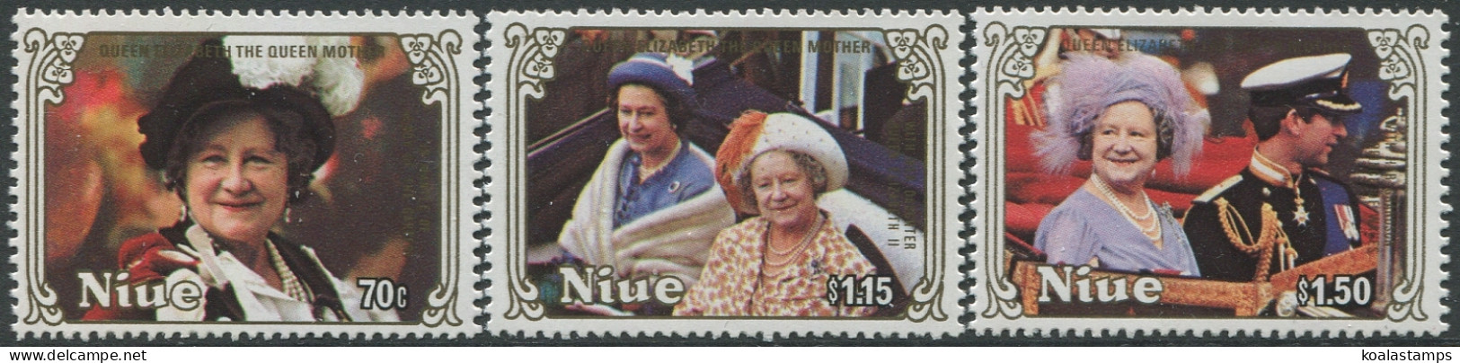 Niue 1985 SG587-589 Queen Mother Set MNH - Niue