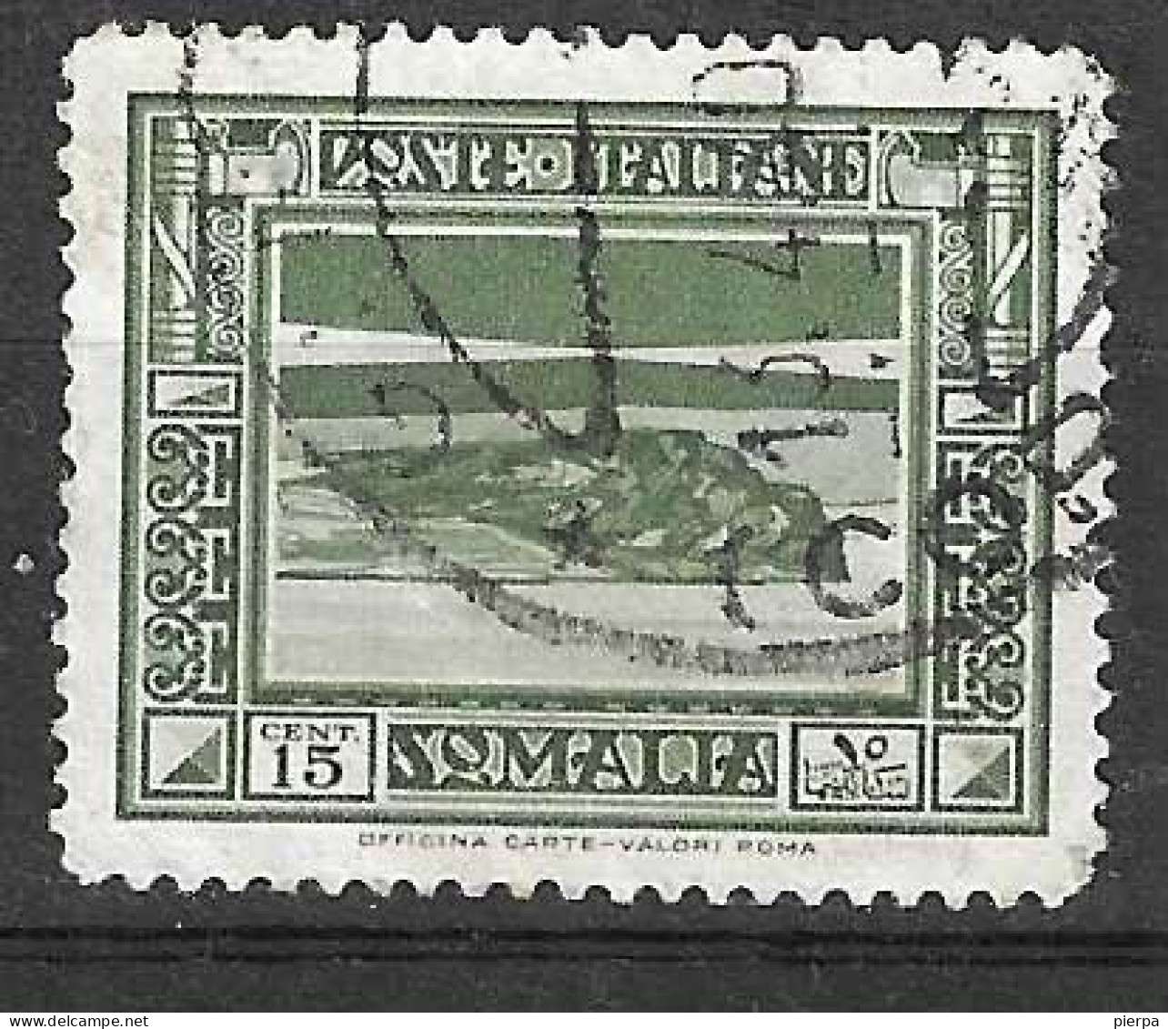 SOMALIA - 1935 - TURISTICA - CENT. 15 - DENT. 14 - USATO (YVERT 165(A) - MICHEL 174 C - SS  216) - Somalia