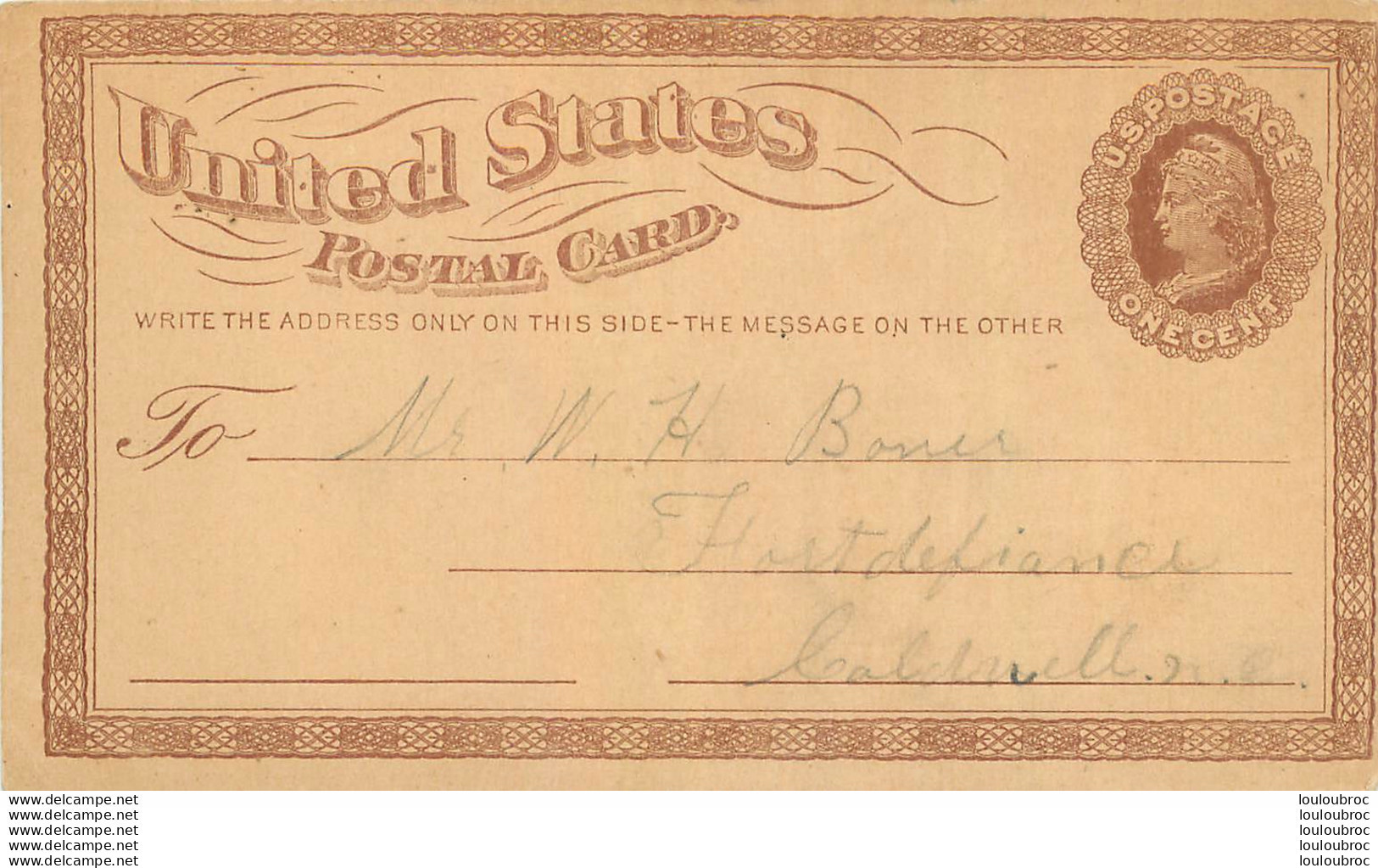 ENTIER POSTAL UNITED STATES POSTAL CARD - 1901-20