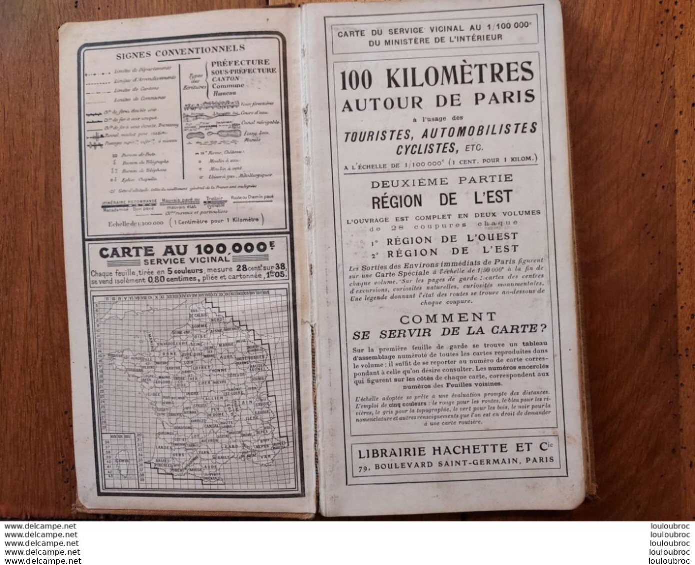 CARTE ROUTIERE 100 KILOMETRES AUTOUR DE PARIS II REGION EST EDITION HACHETTE ET CIE TRES BON ETAT - Roadmaps