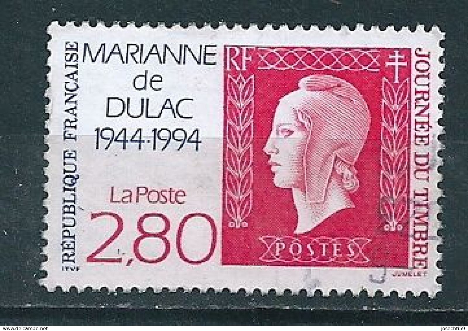 N° 2864 Journée Du Timbre 1994 50ème Anniversaire De La Marianne De Dulac  Timbre France Oblitéré 1994 - Gebruikt