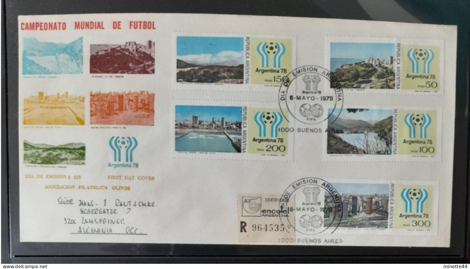 ARGENTINE ARGENTINA FDC 1978 FOOTBALL FUSSBALL SOCCER CALCIO VOETBAL FUTBOL FUTEBOL FOOT FOTBAL - Lettres & Documents