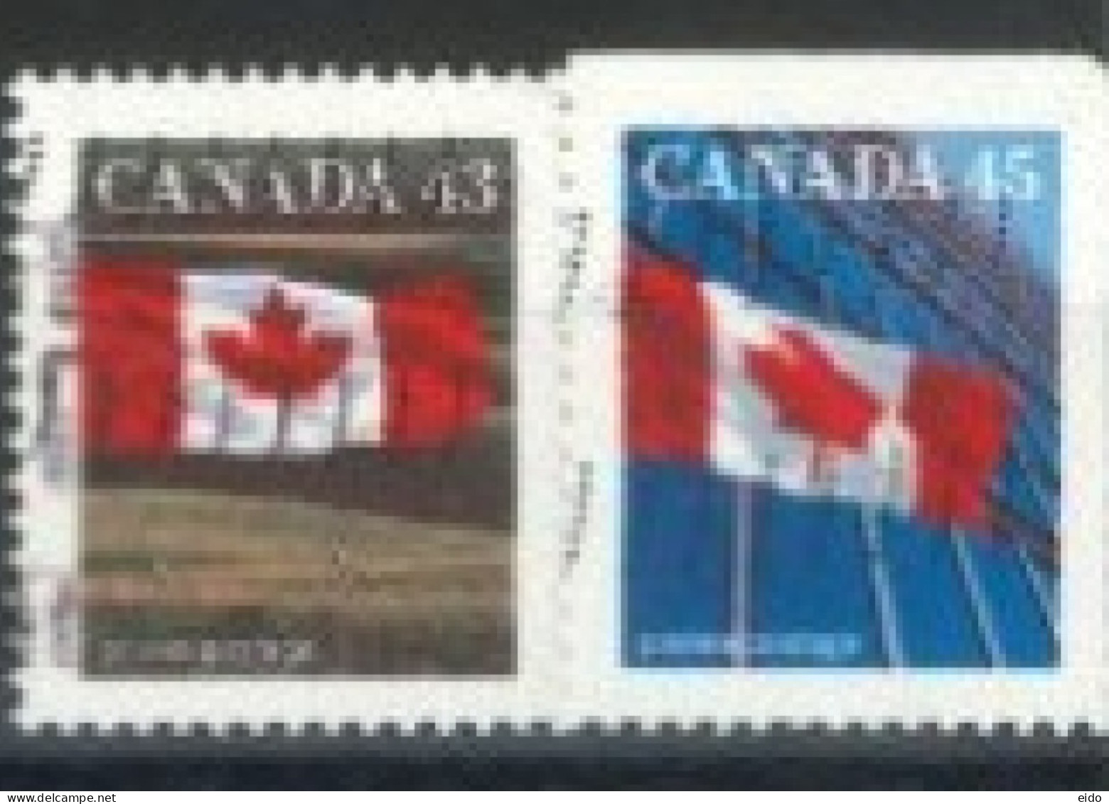 CANADA - 1989, CANADIAN FLAG STAMPS SET OF 2, USED. - Gebraucht